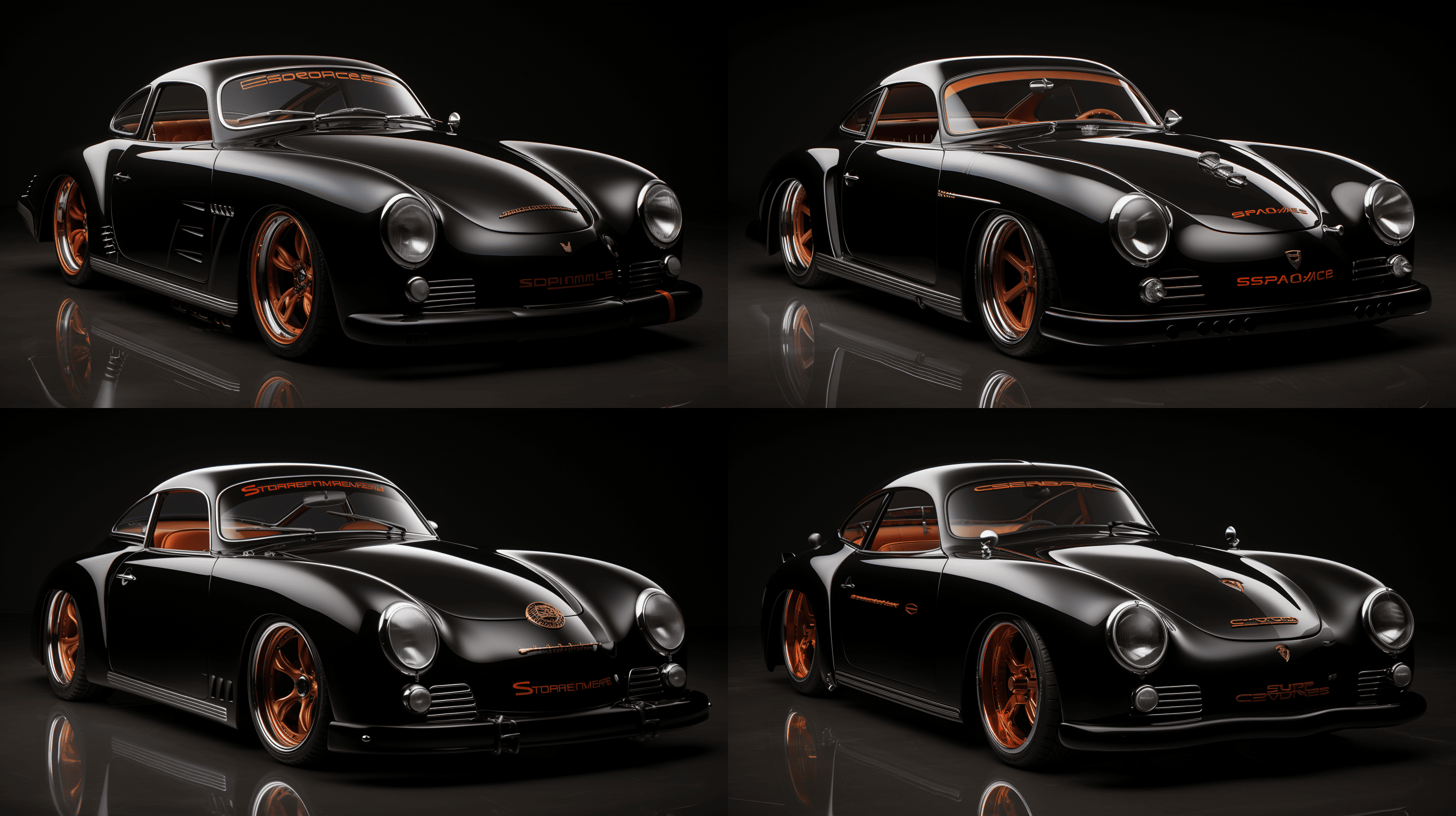 Variantes Porsche speedster 356 noire © David Lartigue